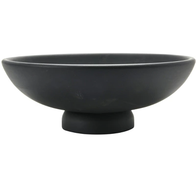 Storied Home Mango Wood Footed Bowl, Black 6 Storied Home Mango Wood Footed Bowl, Black - Image 4