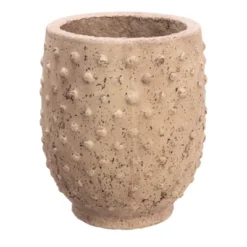 Storied Home Round Sandstone Hobnail Planter With Distressed Finish, Greige 13 Storied Home Round Sandstone Hobnail Planter With Distressed Finish, Greige -Interio Store GUEST c6f9854e 651d 4188 86ea 58a25512f58d