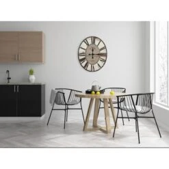 29" Oval Distressed Wood Wall Clock White/Black - Storied Home 9 29" Oval Distressed Wood Wall Clock White/Black - Storied Home -Interio Store GUEST c75f0331 680d 4d3e 9295 65efcae3d647