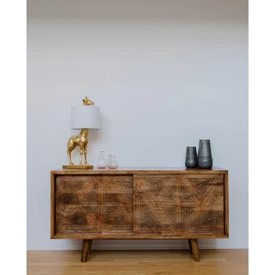 Storied Home Resin Giraffe Table Lamp With Linen Shade, Distressed Gold 6 Storied Home Resin Giraffe Table Lamp With Linen Shade, Distressed Gold - Image 4