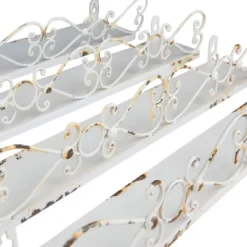 Storied Home Farmhouse Decorative Iron Ledges, Distressed Cream, Set Of 4 Sizes -Interio Store GUEST cb2974a1 f301 4259 bb75 a7efb2284bad