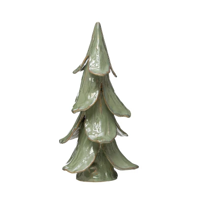 Storied Home Handmade Stoneware Tree, Mint, Reactive Glaze Finish 3 Storied Home Handmade Stoneware Tree, Mint, Reactive Glaze Finish