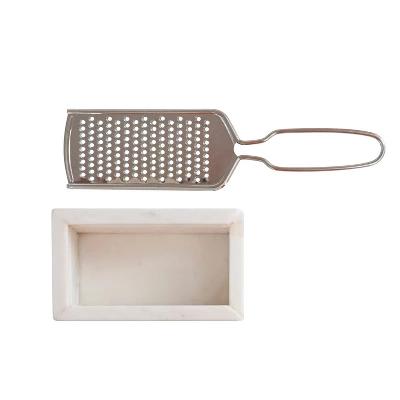 Storied Home Marble And Stainless Steel Grater 4 Storied Home Marble And Stainless Steel Grater - Image 2