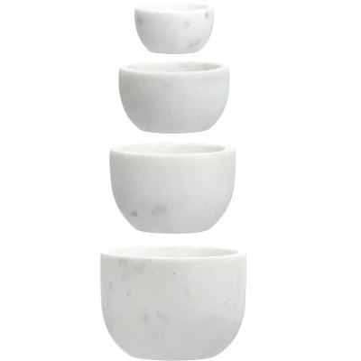 Storied Home White Marble Bowls (Set Of 4) 6 Storied Home White Marble Bowls (Set Of 4) - Image 4