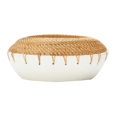 Storied Home Handmade Terra-cotta Planter With Hand-Woven Rattan Stitching 5 Storied Home Handmade Terra-cotta Planter With Hand-Woven Rattan Stitching - Image 3