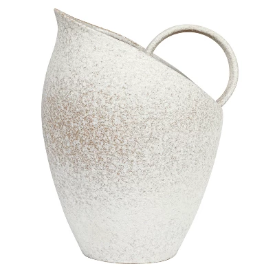 Storied Home 9 Inches 82-Ounce Textured Stoneware Pitcher In Reactive Glaze, White 10 Storied Home 9 Inches 82-Ounce Textured Stoneware Pitcher In Reactive Glaze, White - Image 8