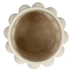 Storied Home Round Stoneware Canister With Raised Dots And Acacia Wood Lid, White And Natural 15 Storied Home Round Stoneware Canister With Raised Dots And Acacia Wood Lid, White And Natural -Interio Store GUEST d10f6545 0724 48f6 97aa 781229efb3b9