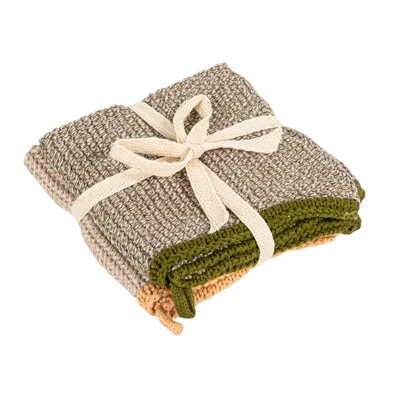 Storied Home Square Cotton Knit Dish Cloth (Set Of 2) 9 Storied Home Square Cotton Knit Dish Cloth (Set Of 2) - Image 7