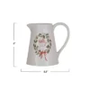 Storied Home 1 Quart Stoneware Pitcher With Gold Electroplating "Holly Jolly", Multicolor -Interio Store GUEST d1d6c074 0fc1 4f65 9d49 450459b4896f