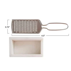 Storied Home Marble And Stainless Steel Grater