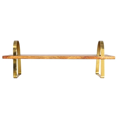 Storied Home Acacia Wood Serving Board On Gold Stand 8 Storied Home Acacia Wood Serving Board On Gold Stand - Image 6