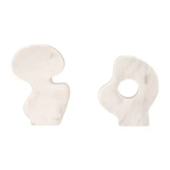 Storied Home Decorative Abstract Marble Sculptures, Set Of 2 Styles, White -Interio Store GUEST d44d42f6 5a51 4ee6 9a86 47f9a20cbd04