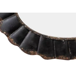23.5" X 31" Oval Mirror With Scalloped Metal Frame Distressed Black - 3R Studios -Interio Store GUEST d81c94e2 bc0f 4828 b67b 035a714d8cf9