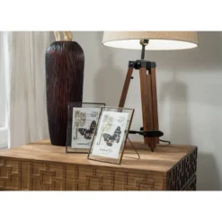 Mariner Tripod Style Wood Floor Lamp With Burlap Drum Shade Rust - Storied Home -Interio Store GUEST d93a476b 61e3 4cdd b62e 03a92a0da2dd