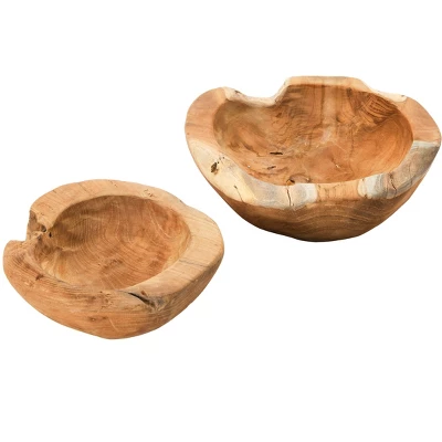 Storied Home Teakwood Bowls, Set Of 2 (Each One Will Vary) 5 Storied Home Teakwood Bowls, Set Of 2 (Each One Will Vary) - Image 3