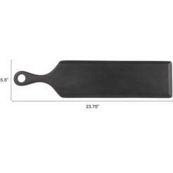 Storied Home Acacia Wood Cheese And Cutting Board With Round Opening On Handle, Black