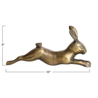 Storied Home Decorative Embossed Aluminum Rabbit, Antique Brass 8 Storied Home Decorative Embossed Aluminum Rabbit, Antique Brass - Image 6