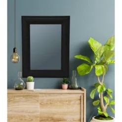 Firwood Rattan Wall Mirror Black - Storied Home