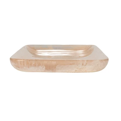 Storied Home Matte Marbled Resin Tray, Blush Pink 8 Storied Home Matte Marbled Resin Tray, Blush Pink - Image 6