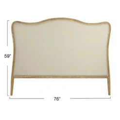 Storied Home King Oak Wood Headboard Beige: Upholstered, Freestanding, No Assembly, Spot Clean -Interio Store GUEST e25e1ff7 fed2 4f7b b0e7 496e29bfa405