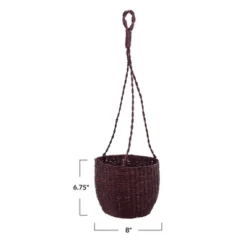 Storied Home Hand-Woven Hanging Seagrass Basket/Planter