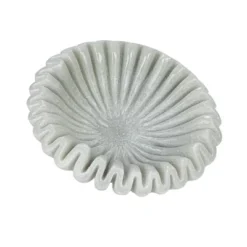 Storied Home Round Marble Pleated Dish, White -Interio Store GUEST e2cdda85 b696 4b2d b020 f14218fac626
