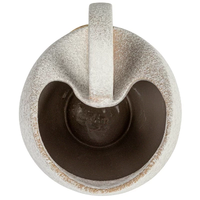 Storied Home 9 Inches 82-Ounce Textured Stoneware Pitcher In Reactive Glaze, White 9 Storied Home 9 Inches 82-Ounce Textured Stoneware Pitcher In Reactive Glaze, White - Image 7