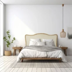 Storied Home King Oak Wood Headboard Beige: Upholstered, Freestanding, No Assembly, Spot Clean -Interio Store GUEST e4a07676 3077 49eb 87fa d55a66c78e41