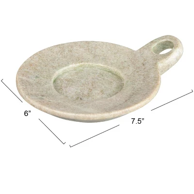 Storied Home Hand-Carved Marble Dish With Handle 4 Storied Home Hand-Carved Marble Dish With Handle - Image 2