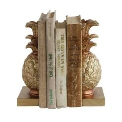 2pc Pineapple Bookend Set Bronze - Storied Home