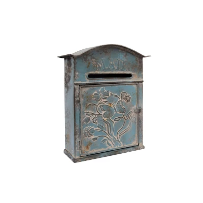Embossed Tin Mail Box Blue - 3R Studios 8 Embossed Tin Mail Box Blue - 3R Studios - Image 6