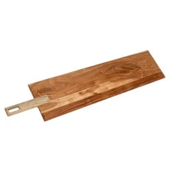 Storied Home Acacia And Mango Wood Cheese And Serving Board With Handle, Natural -Interio Store GUEST e737340d 0922 4b21 9202 b8450216b1f6
