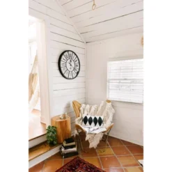 24" Round Metal & Wood Wall Clock White - Storied Home 13 24" Round Metal & Wood Wall Clock White - Storied Home -Interio Store GUEST e7fd3fc5 3dc7 4024 9e90 550be22ebb3b