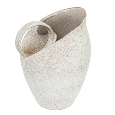 Storied Home 9 Inches 82-Ounce Textured Stoneware Pitcher In Reactive Glaze, White 12 Storied Home 9 Inches 82-Ounce Textured Stoneware Pitcher In Reactive Glaze, White - Image 10