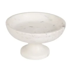 Storied Home Marble Footed Pedestal Bowl -Interio Store GUEST ea9513e1 dacf 4fd1 bcea f7d8badf79f7