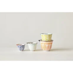 Storied Home Hand Stamped Stoneware Measuring Cups (Set Of 4 Sizes/Designs)