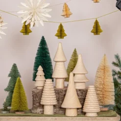 Storied Home Wood Trees, Natural, Set Of 6