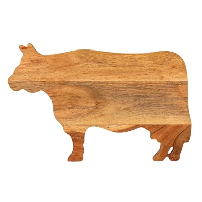 Storied Home Acacia Wood Cow Shaped Cheese/Cutting Board, Natural 6 Storied Home Acacia Wood Cow Shaped Cheese/Cutting Board, Natural - Image 4