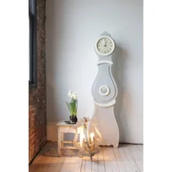 Wood Decorative Clock Gray Patina - Storied Home