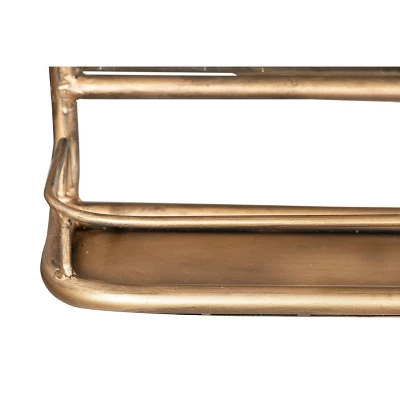 Metal Wall Mirror With Shelf Brass - Storied Home 8 Metal Wall Mirror With Shelf Brass - Storied Home - Image 6