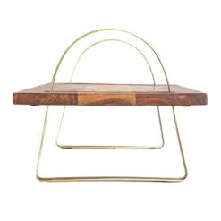Storied Home Acacia Wood Serving Board On Gold Stand 13 Storied Home Acacia Wood Serving Board On Gold Stand -Interio Store GUEST f1cce9fe bcd8 4ac4 88e2 159aba7bd747