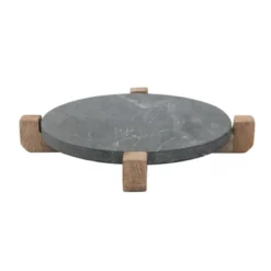 Storied Home Marble Serving Board With Mango Wood Stand, Black & Natural -Interio Store GUEST f38b684e fdda 405c bc6c 6830aa730b37