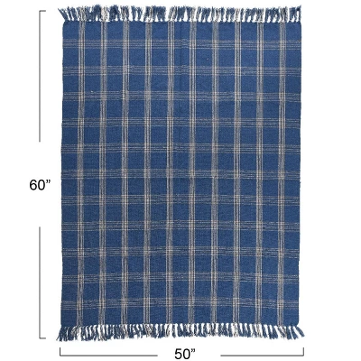 Storied Home Recycled Cotton Blend Throw Blanket With Fringe 4 Storied Home Recycled Cotton Blend Throw Blanket With Fringe - Image 2