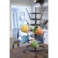 Metal Bottle Holder With 24 Hooks - Storied Home: Espresso & Tea Cup Storage Rack, Kitchen Organizer 14 Metal Bottle Holder With 24 Hooks - Storied Home: Espresso & Tea Cup Storage Rack, Kitchen Organizer -Interio Store GUEST fa5acea6 48a7 4e7d 8058 8efa3c367a76