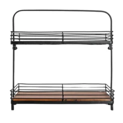 Storied Home 2-Tier Acacia Wood & Metal Stand -Interio Store GUEST fdf0b98c eab0 4aa9 8582 5f9b6e5ced65